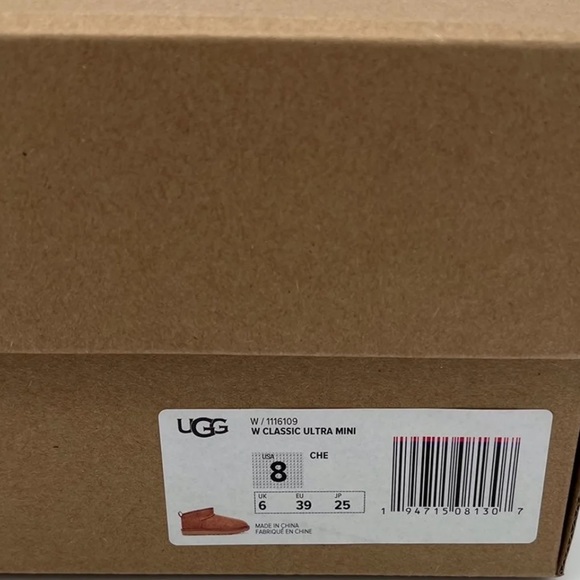 UGG ULTRA MINI CLASSIC BOOTS CHESTNUT NIB READY TO SHIP - Picture 10 of 11